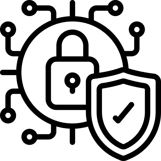 Technology shield electronic security icon