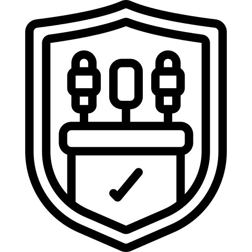 Political program communications service insurance icon
