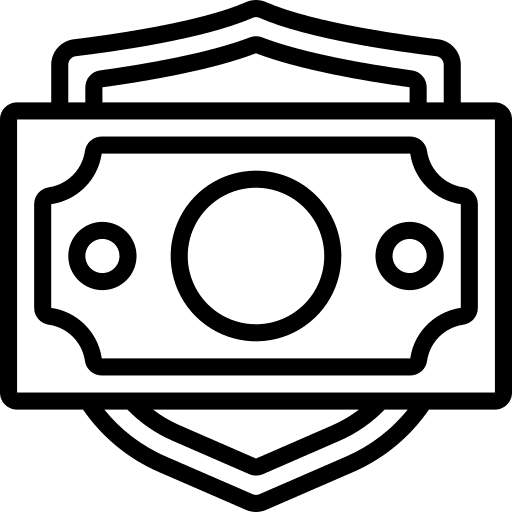 Secure payment financial insurance shield icon