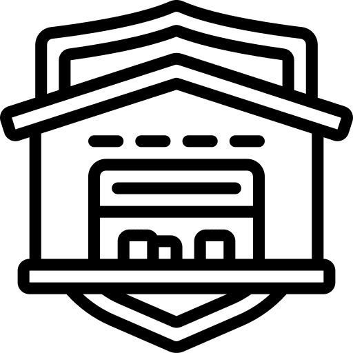Delivery insurance security factory warehouse icon