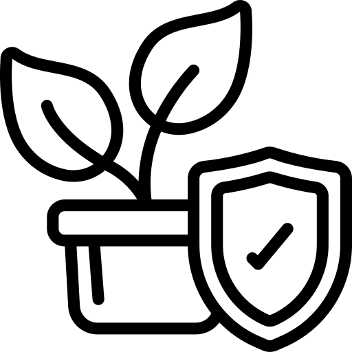 Growth plant protection shield icon