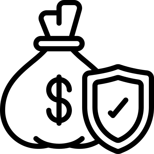 Money security protection umbrella icon