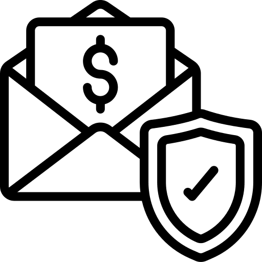 Secure payment security secure compensation icon