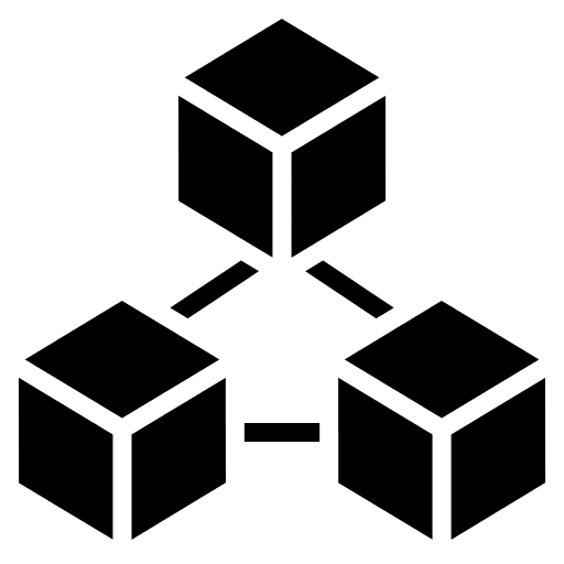 Blockchain cryptocurrency blockchain cube icon