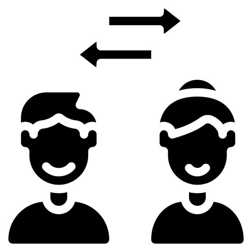 Peer to peer computer p2p banking icon