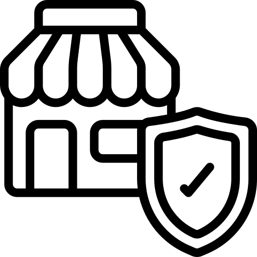 Shop policy shield protection icon