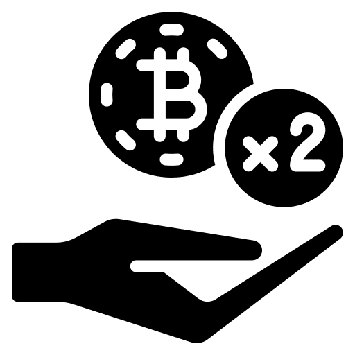 Double spending economy blockchain cryptocurrency icon