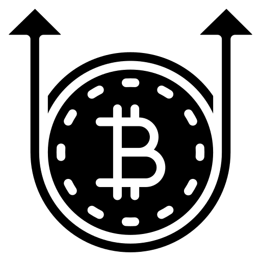 Bitcoin up cloud computing business storage icon