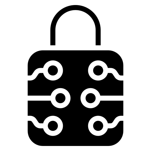 Cyber security lock secure network icon