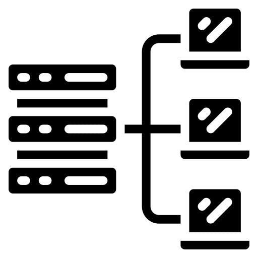 Local area network server devices networking icon