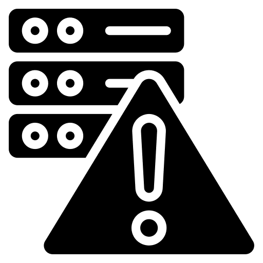 Warning networking computer server icon