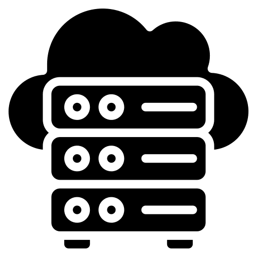 Cloud server networking multimedia cloud server icon
