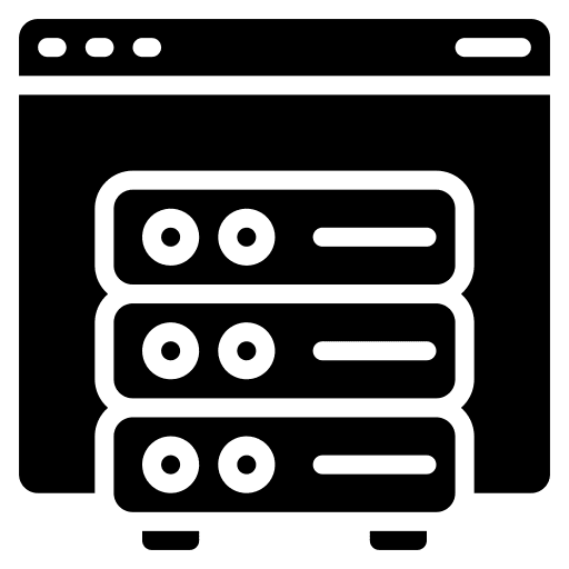 Online server seo and web database web browser icon