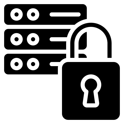 Secure data server database locked icon