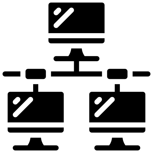 Computer networks technology monitor networking icon