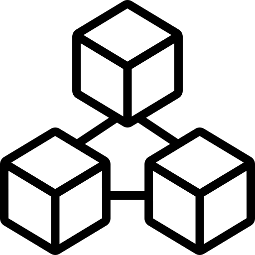 Blockchain bitcoin protection network icon