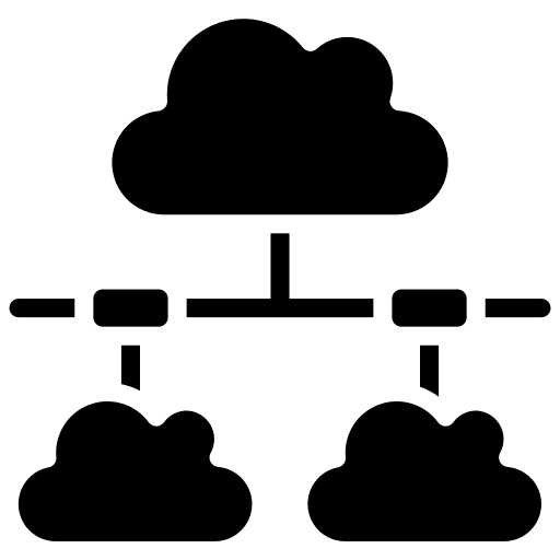 Cloud network seo and web data cloud network icon