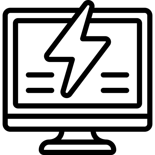 Computing power electronics television icon