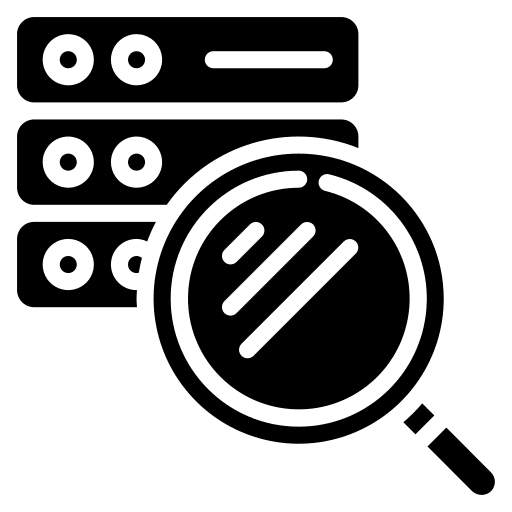 Search data seo and web data server database icon