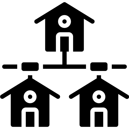 Smart home network wifi buildings icon