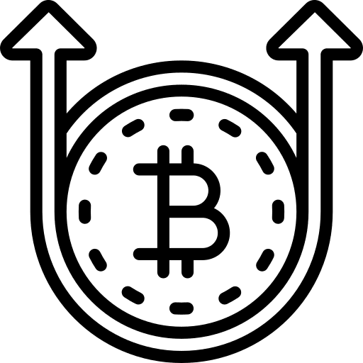 Bitcoin up bitcoin up data storage icon
