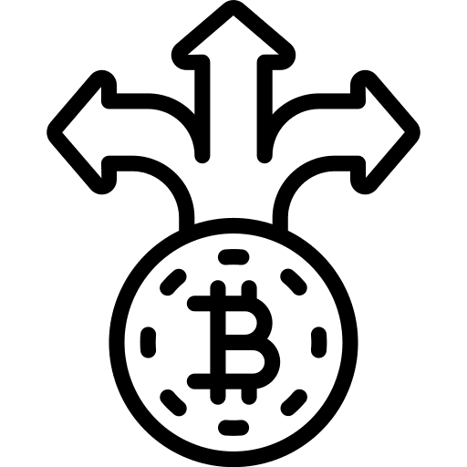 Directional arrow bitcoin process directional arrow icon