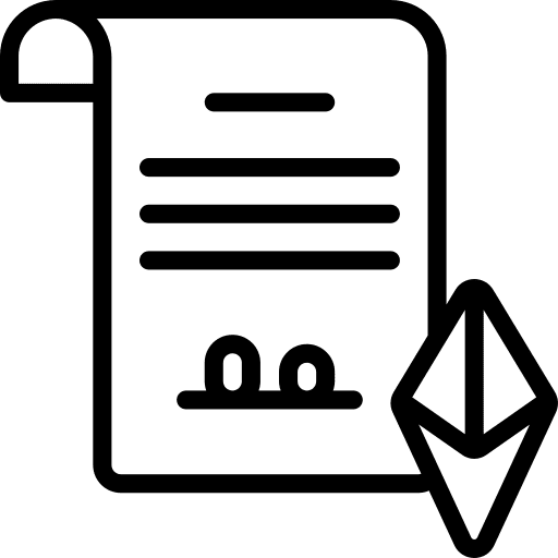 Smart contracts cryptocurrency chain document icon