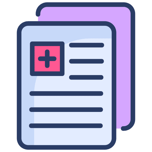 Medical record healthcare and medical clinic clipboard icon