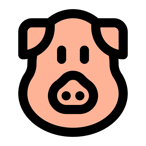 Pig wild life pet animal icon