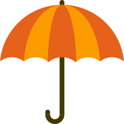 Umbrella protected rainy umbrella icon