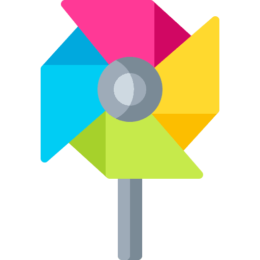 Toy paper wind pinwheel icon Toy paper wind pinwheel icon