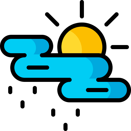 Rain sun forecast cloud icon
