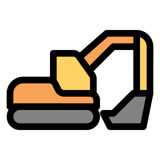 Excavator vehicle bulldozer construction machine icon Excavator vehicle bulldozer construction machine icon