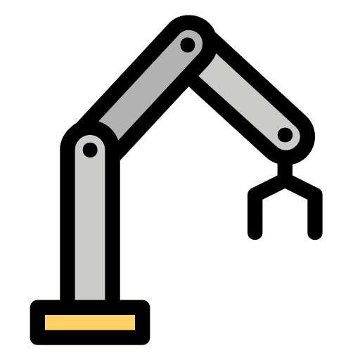 Industrial robot conveyor hook industry icon