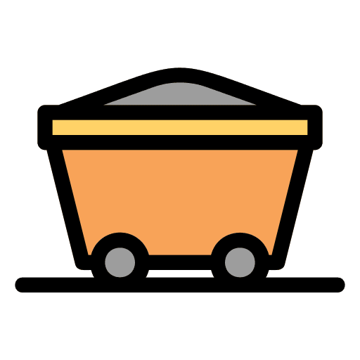 Mining cart wagon construction and tools mining cart icon