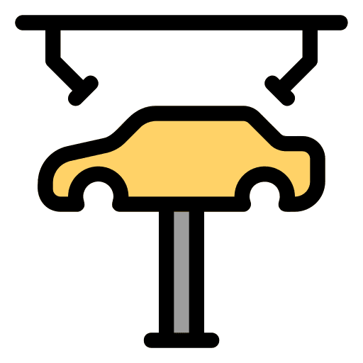 Robotic arm industry assembly repair tools icon