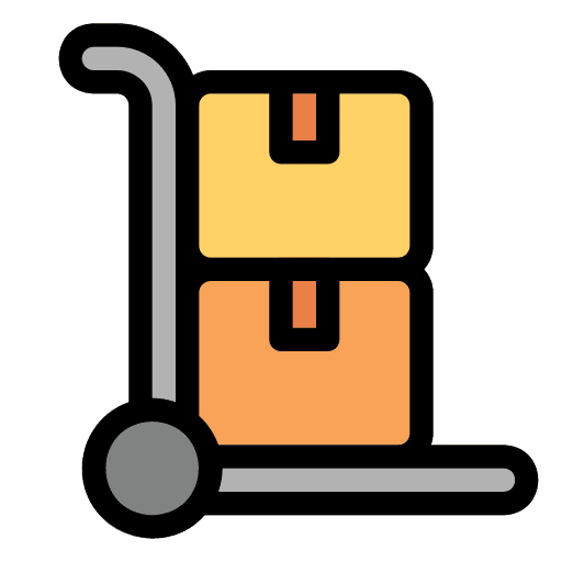 Wheels boxes transport cart icon Wheels boxes transport cart icon