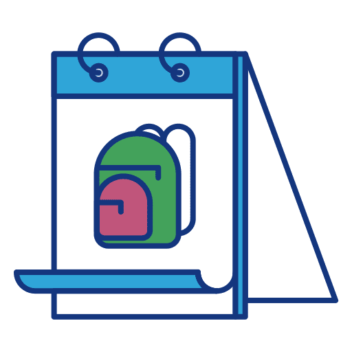 Bag time and date organization day icon