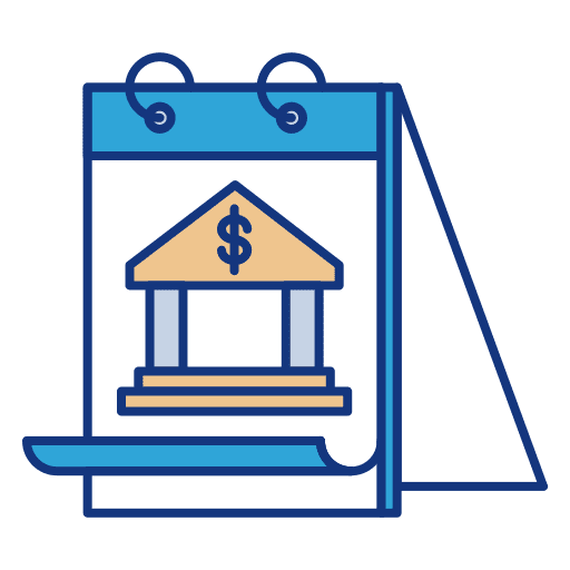 Banking calendar banking bank icon