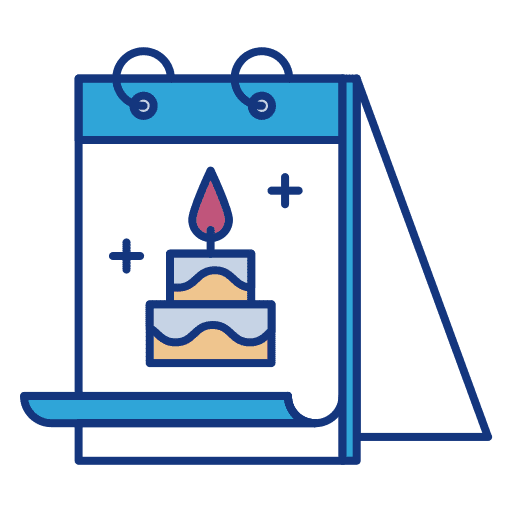 Birthday cake birthday cake schedule time and date icon