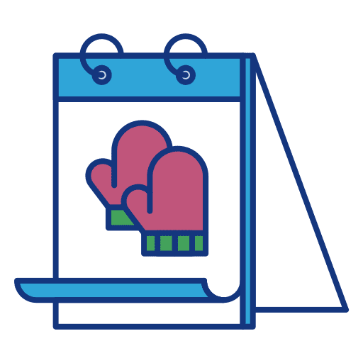Gloves event organization schedule icon Gloves event organization schedule icon