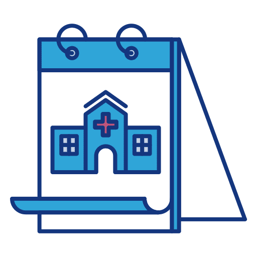 Hospital medical appointment day healthcare icon Hospital medical appointment day healthcare icon