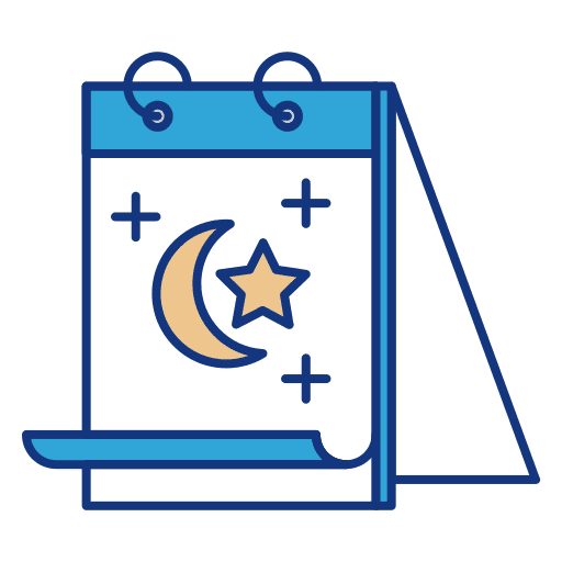 Night calendar time and date time icon Night calendar time and date time icon