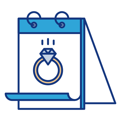 Ring wedding time and date event icon Ring wedding time and date event icon