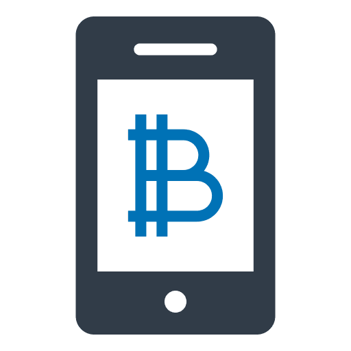 Bitcoin online payment smartphone cryptocurrency icon