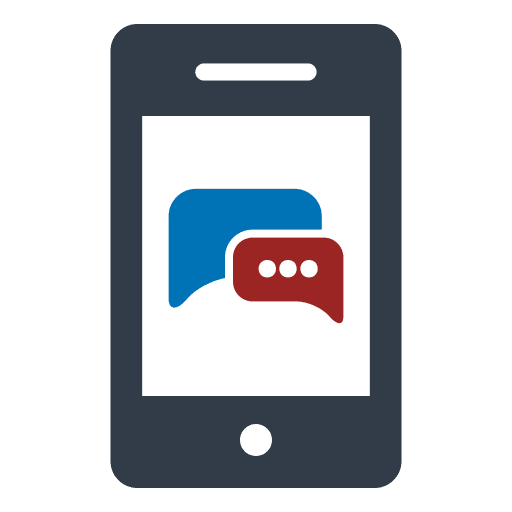 Chat message communications mobile phone icon Chat message communications mobile phone icon