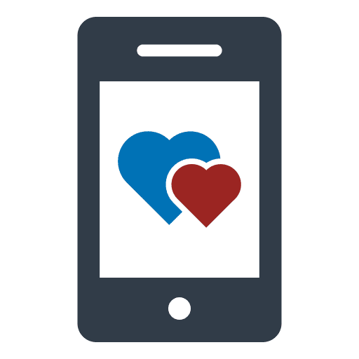 Love mobile phone communications love and romance icon Love mobile phone communications love and romance icon
