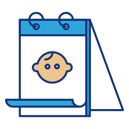 Baby organization time and date date icon