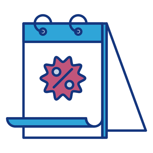 Discount date calendar schedule icon Discount date calendar schedule icon