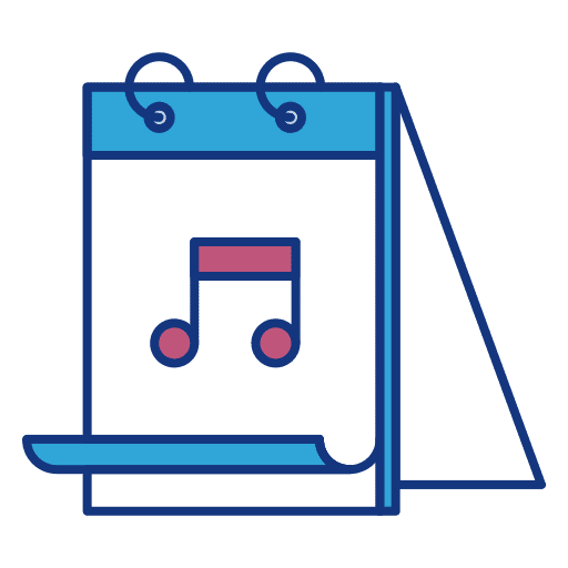 Music concert time and date day icon Music concert time and date day icon